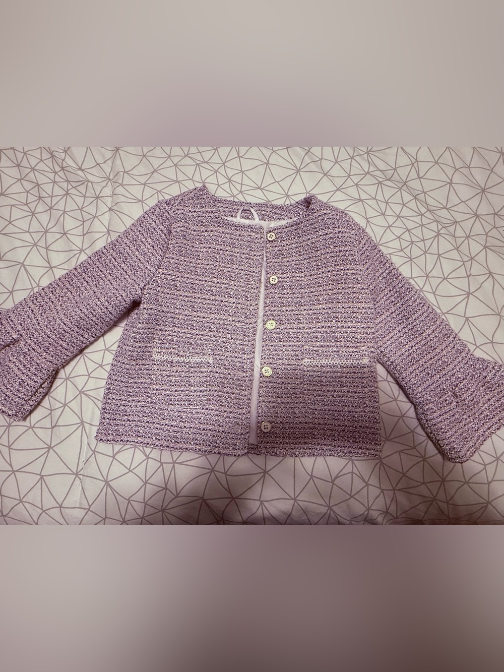Janie and Jack Lavender Tweed Button Jacket